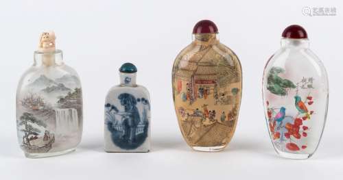 Four Chinese scent bottles, 19th and 20th century,