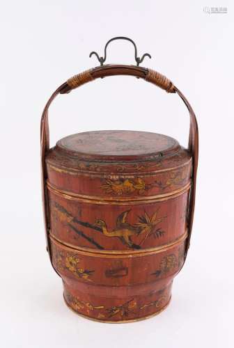 A Chinese wedding basket, early 20th century, 46cm high