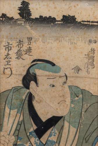 An antique Japanese woodblock print, early Meiji period, 19t...