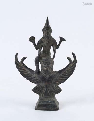 An Indian Hindu deity statue, cast metal, 19/20th century, 1...