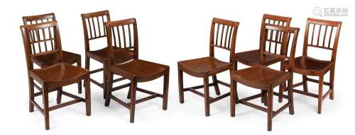 A set of six Georgian mahogany dining chairs, circa 1800. To...