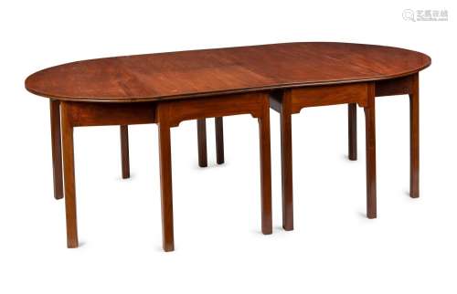 A Georgian style mahogany drop-side extension dining table, ...
