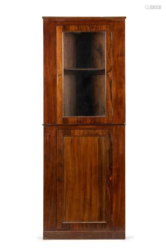 An antique English rosewood corner cabinet, 19th century, 20...