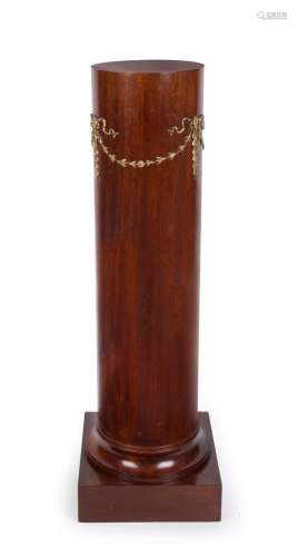 An antique French pedestal, mahogany with ormolu mounts, lat...