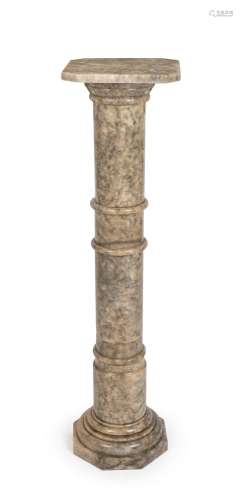 An antique turned marble pedestal, 19th century, 100cm high,...