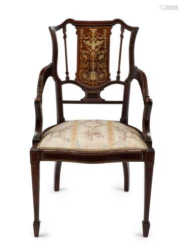 A fine antique English mahogany parlour chair with stunning ...
