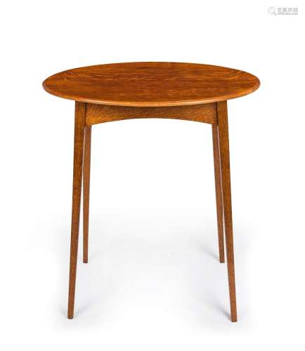 An English Arts & Crafts oval occasional table, elegantl...