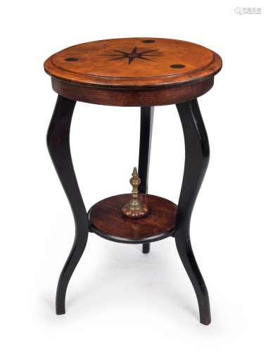An unusual antique circular occasional table with starburst ...