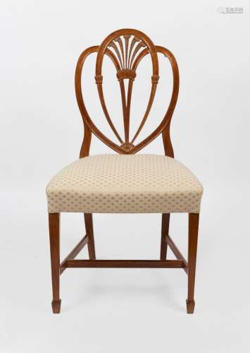 A Hepplewhite style beech dining chair with plume feather ba...