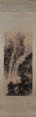 A Chinese landscape painting, Fu Baoshi mark