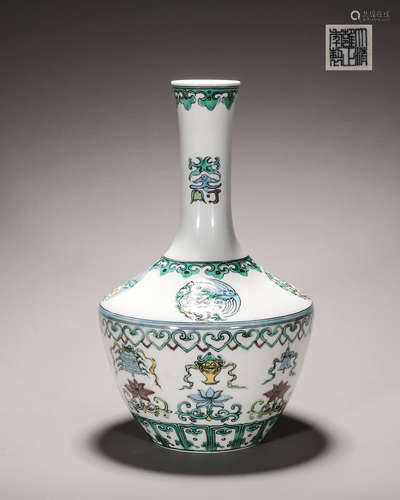 A doucai eight treasures porcelain vase