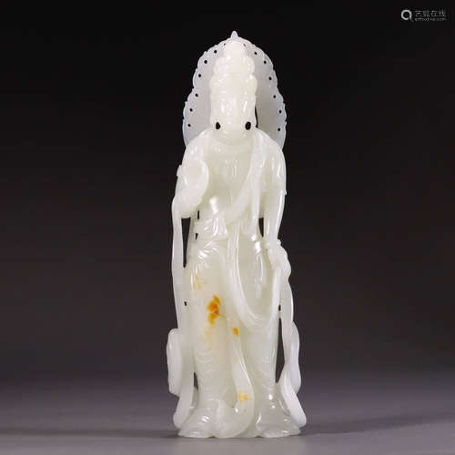 A Hetian jade Guanyin ornament