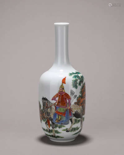 A famille rose figure porcelain vase