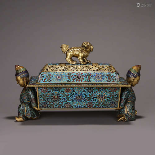 A figure cloisonne censer