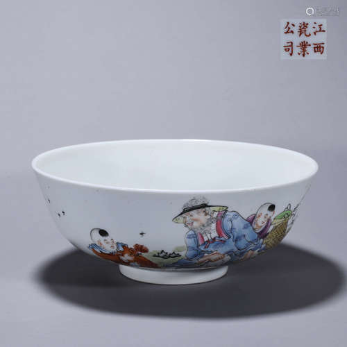 A famille rose figure porcelain bowl