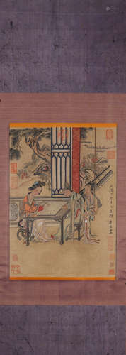 A Chinese figure painting, Tangyin mark