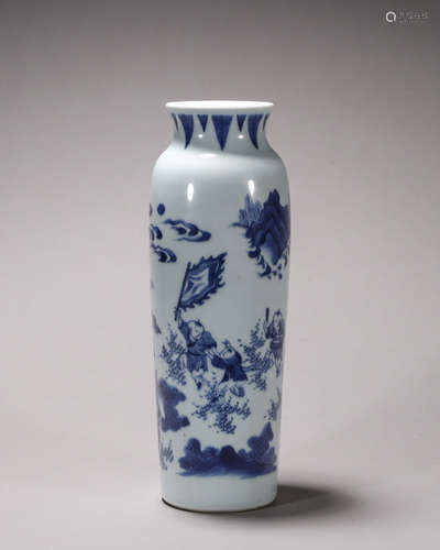 A blue and white figure porcelain vase