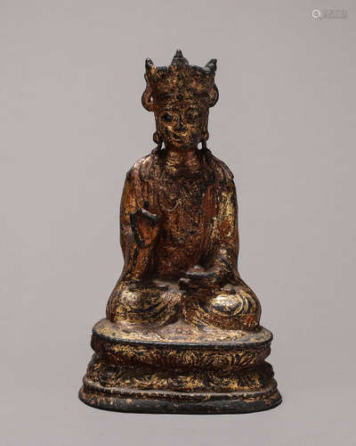 A gilt copper Guanyin bodhisattva