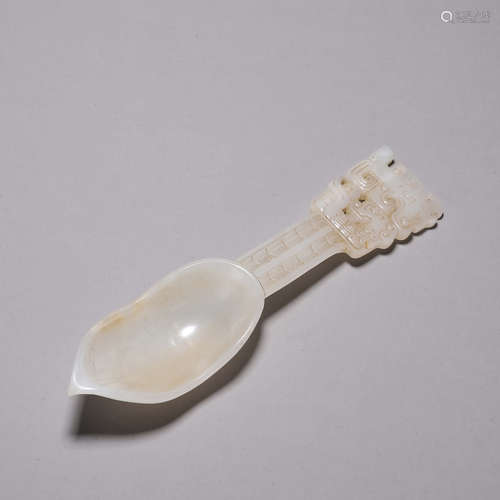 A phoenix bird jade spoon