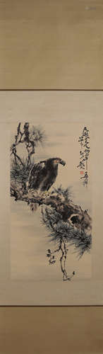 A Chinese eagle painting, Gao Jianfu mark