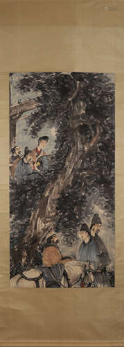 A Chinese figure painting, Fu Baoshi mark