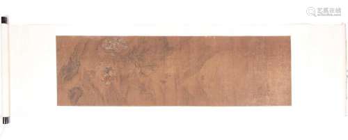 A Chinese silk scroll painting