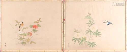 A set of four Chinese watercolours