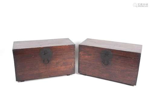 A pair of Korean hardwood dowry chests