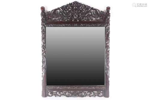 A Chinese hongmu framed mirror