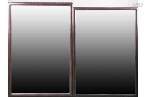 Two large Chinese mirrors in Hongmu frames