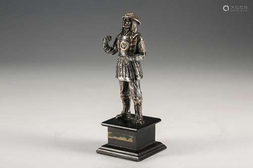 A Japanese silver figure of a Samurai warrior