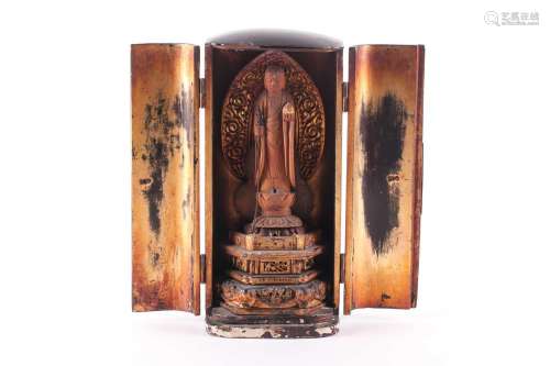 A Japanese lacquered travelling shrine