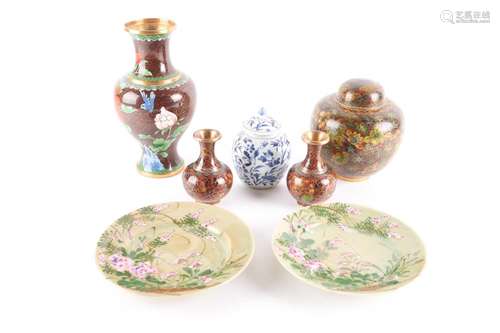 Chinese cloisonne vases