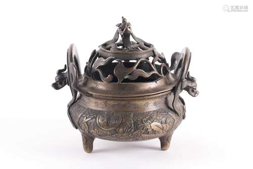 A Chinese bronze censer