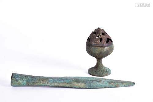 A Chinese bronze Boshanlu 'Hill' censer