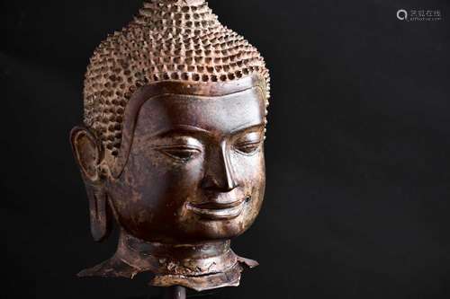 A Thai bronze Buddha's head