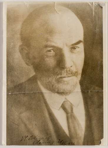 SELTENES PORTRAIT-PHOTO VON LENIN MIT EIGENHÄNDIGER UNTERSCH...