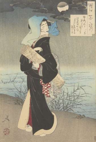 Tsukioka Yoshitoshi, Japonais 1839-1892, A Streetwalker, 188...