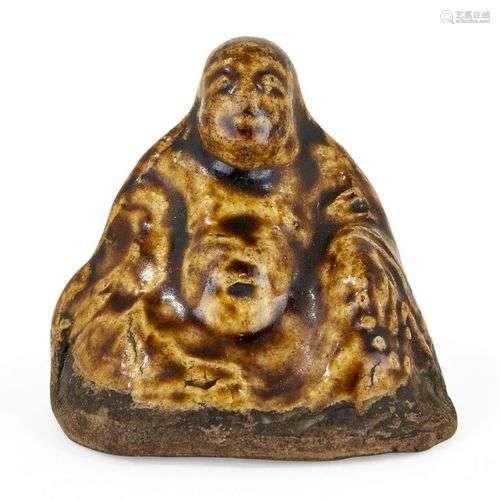 Un Budai netsuke japonais en composite émaillé, période Meij...