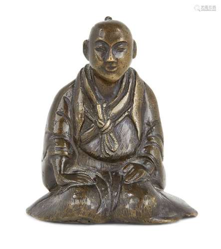 Figure japonaise en bronze, fin du 19ème siècle, coulée comm...