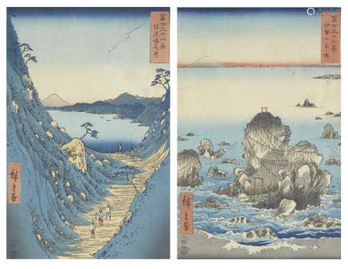 Utagawa Hiroshige, Japonais 1797-1858, Col de Shiojiri dans ...