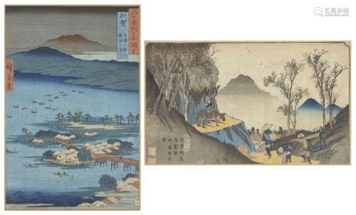 Utagawa Hiroshige, Japonais 1797-1858, Pêche à la lueur des ...