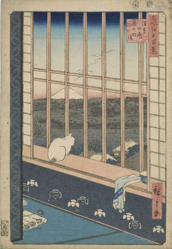 D'après Utagawa Hiroshige, Japonais 1797-1858, Champs de riz...