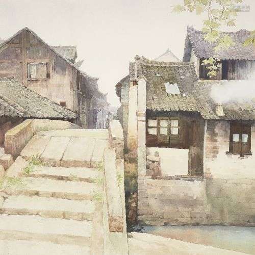 HUANG YANWEI (Chine, 20ème siècle), aquarelle sur papier, sc...