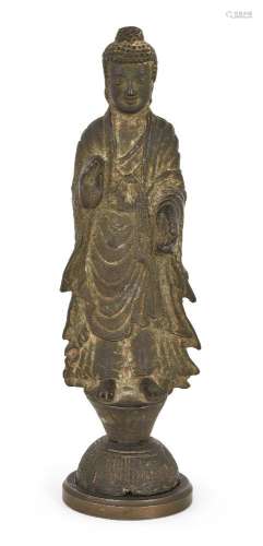 Figure de Bouddha en bronze de style Wei du Nord, XVIe/17e s...