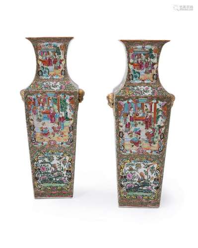 A pair of Chinese Famille Rose vases