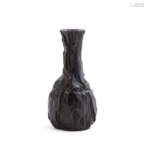 A Chinese zitan wood vase