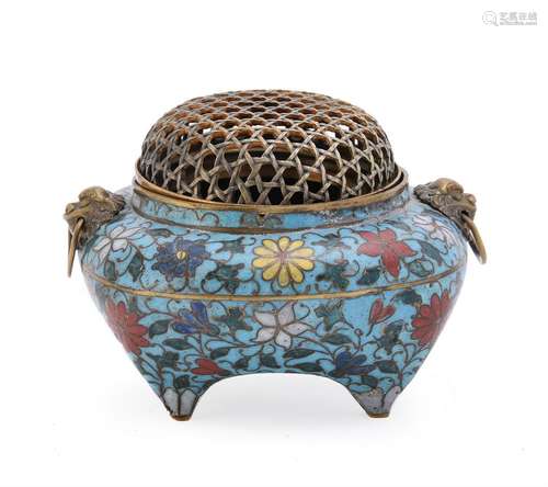 A Chinese cloisonné censer