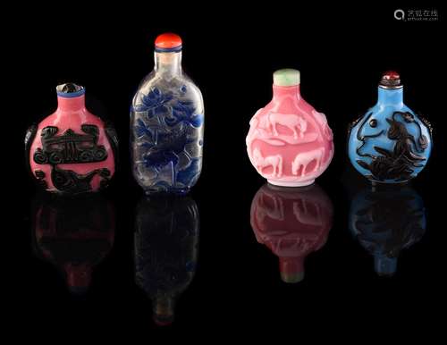 A Chinese pink ground glass snuff bottle