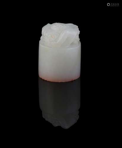 A Chinese white jade cylindrical seal